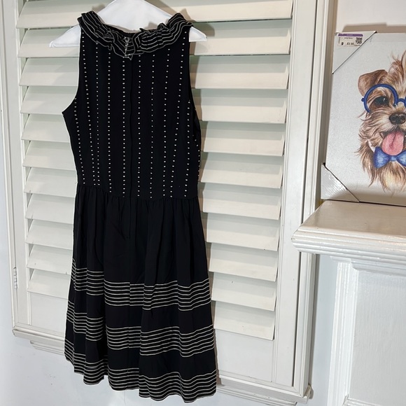 KATE SPADE ♠️  Silk Dress   2 Black Ruffles Sleeveless AND embroidered EUC - Picture 2 of 12